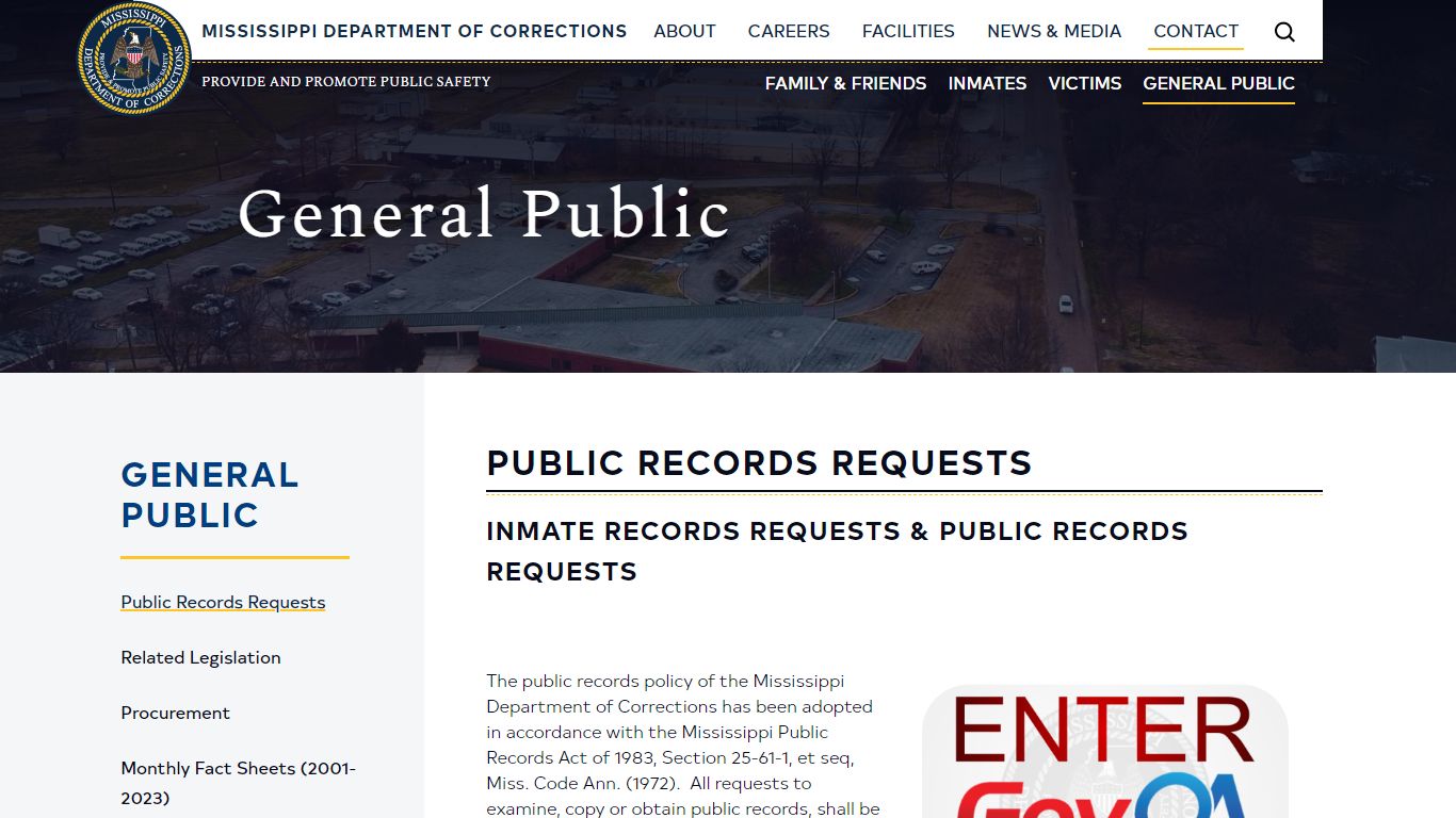 Public Records Requests | Mississippi Department of Corrections